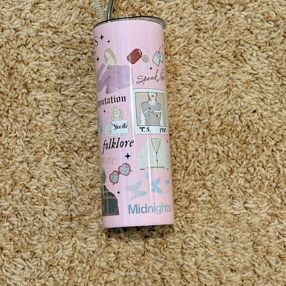 Taylor Swift stainless steel Pink Tumbler with Straw - Picture 2 of 4